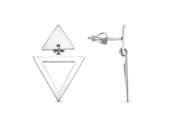 Серебряные серьги в форме треугольников